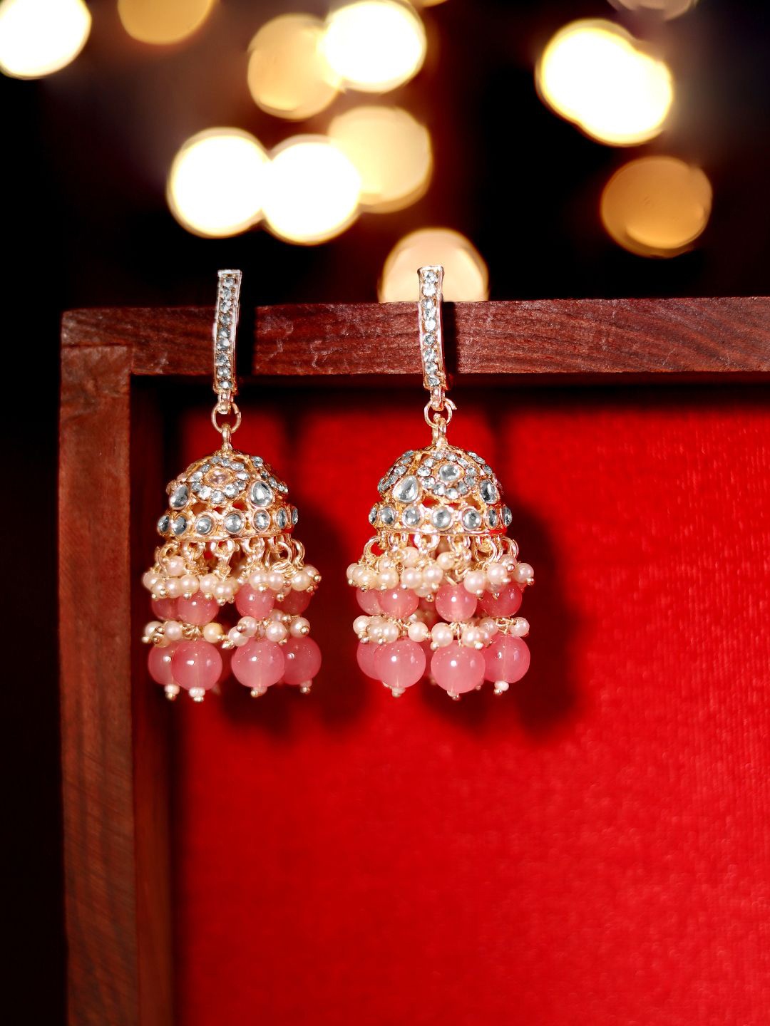 

Priyaasi Women Contemporary Jhumkas Earrings, Pink