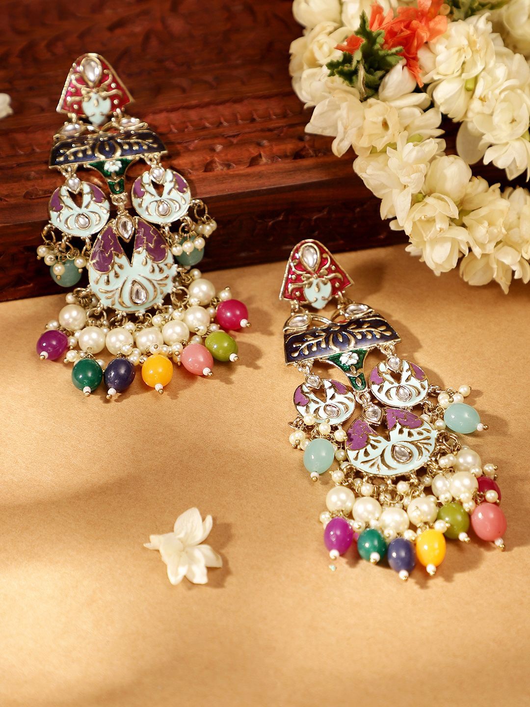 

Priyaasi Women Contemporary Chandbalis Earrings, Maroon