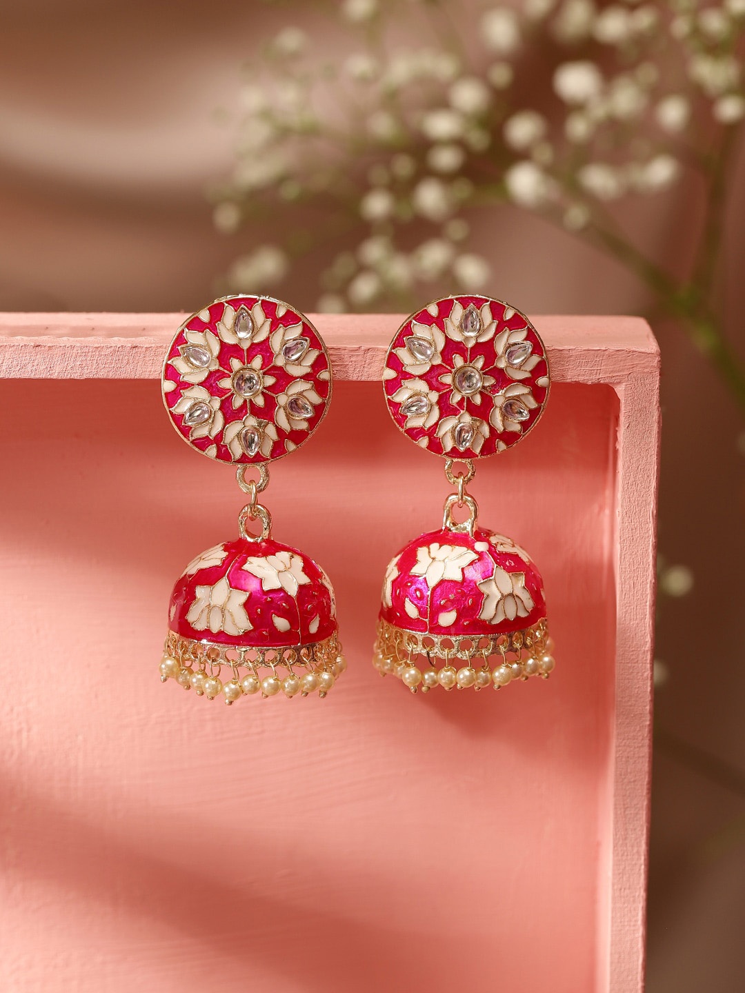 

Priyaasi Women Contemporary Jhumkas Earrings, Pink