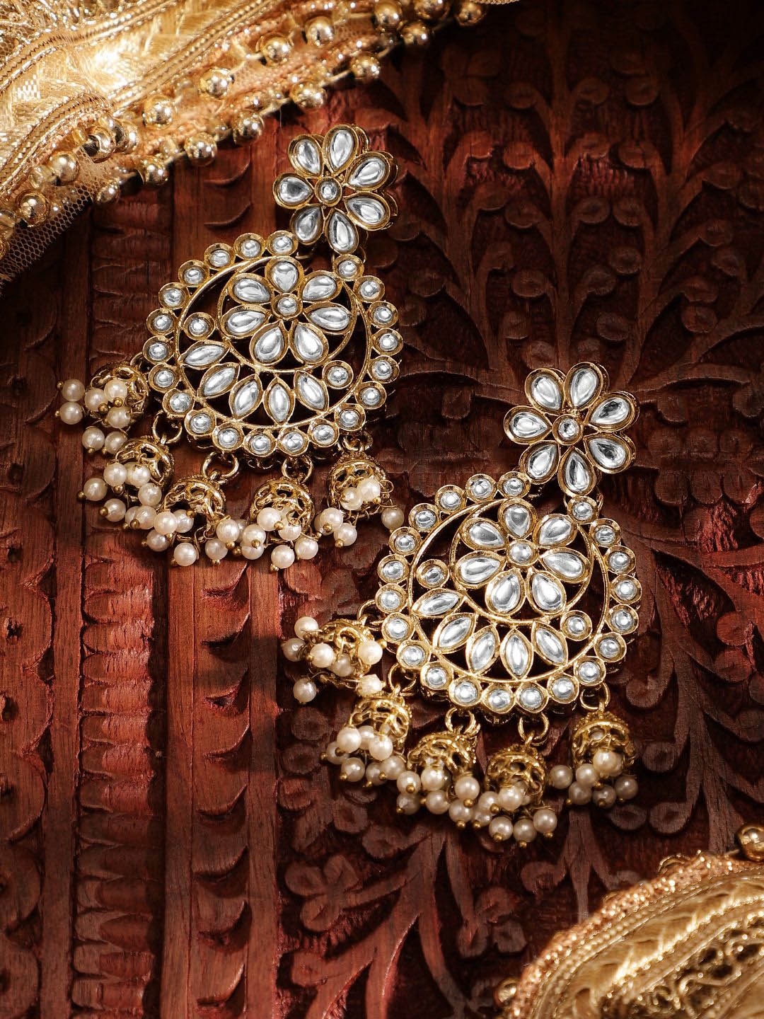 

Priyaasi Women Contemporary Chandbalis Earrings, White