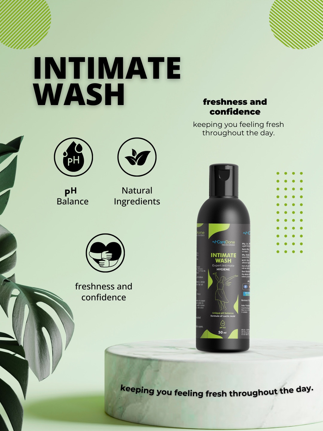 

CareDone Natural Intimate Wash With Tea Tree Oil - 50 ml, Transparent