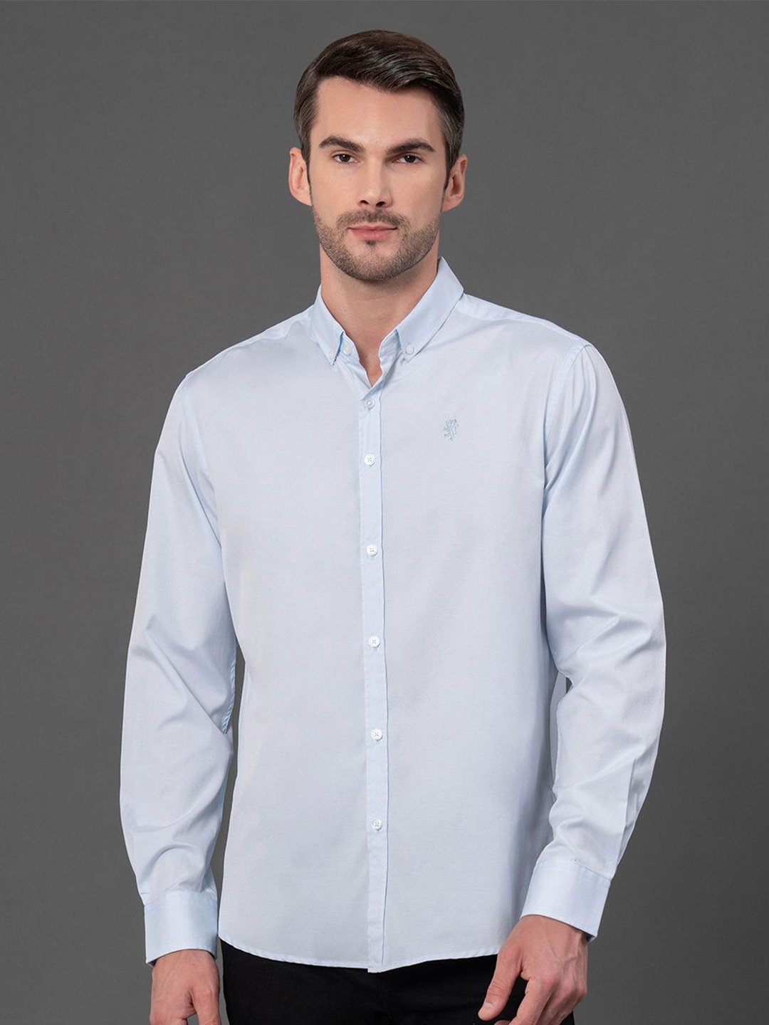 

Red Tape Men Dobby Textured Casual Shirt, Blue