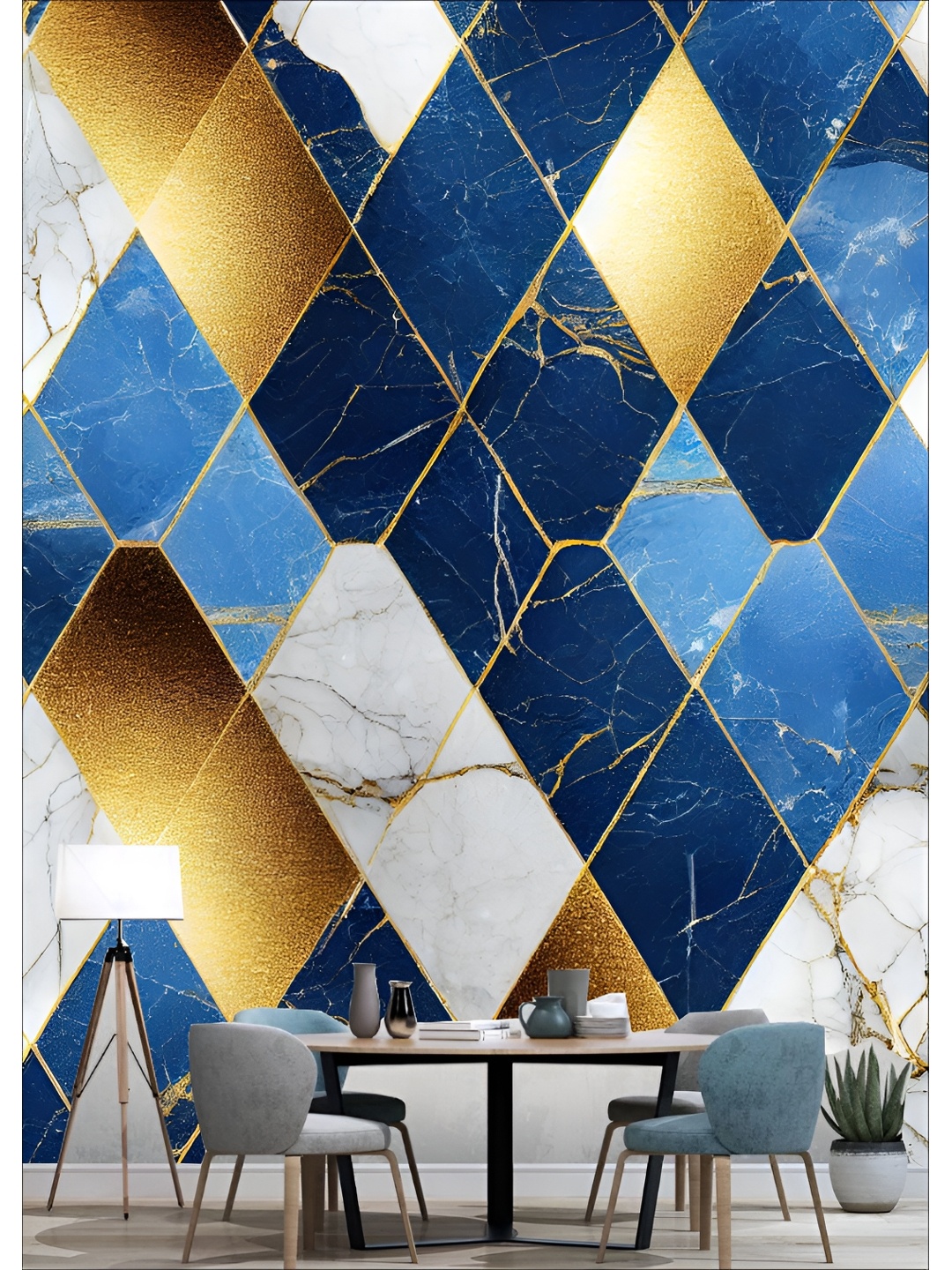 

Aura White & Blue Printed Self-Adhesive Wall Sicker