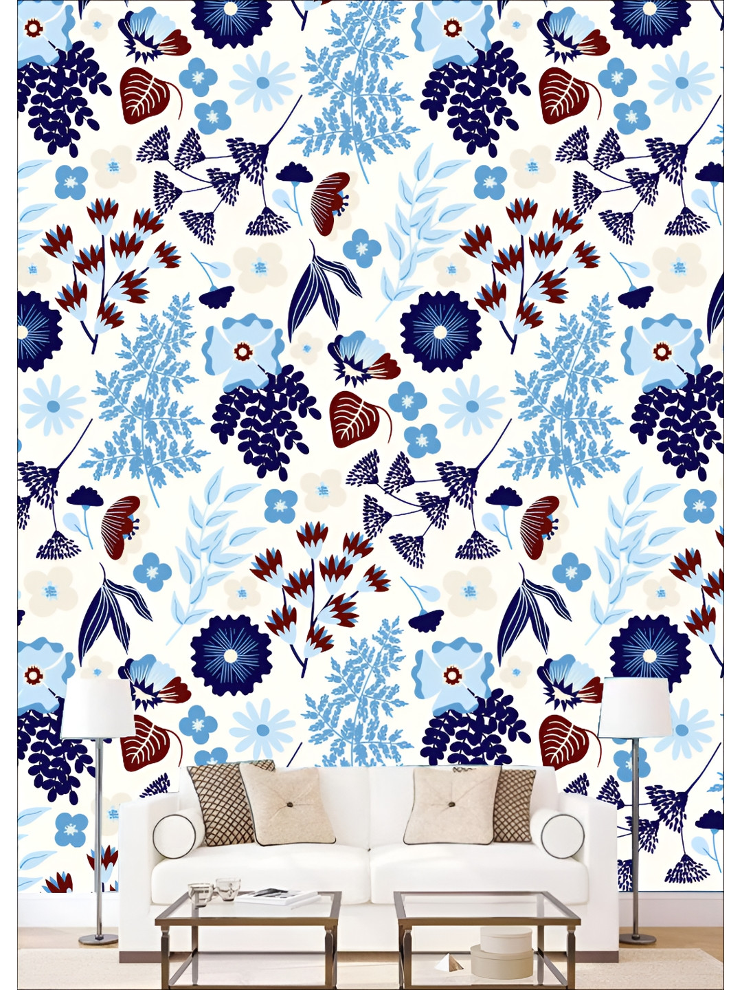 

Aura Navy Blue & Sky Blue Self Adhesive Abdtract-Printed Wall Sticker