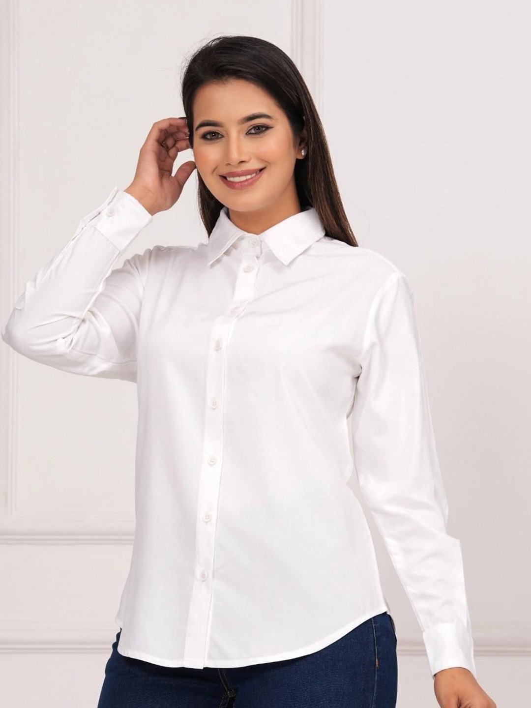 

ETC Women Solid Casual Shirt, White