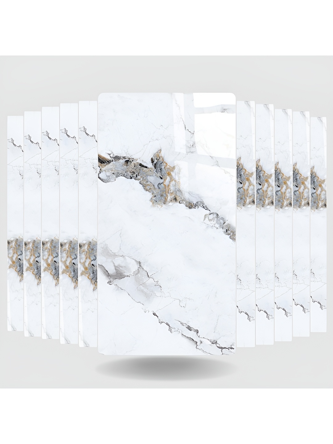 

ANNA CREATIONS Set Of 10 Liquid Marble-Printed Mural Door Wallpapers, White