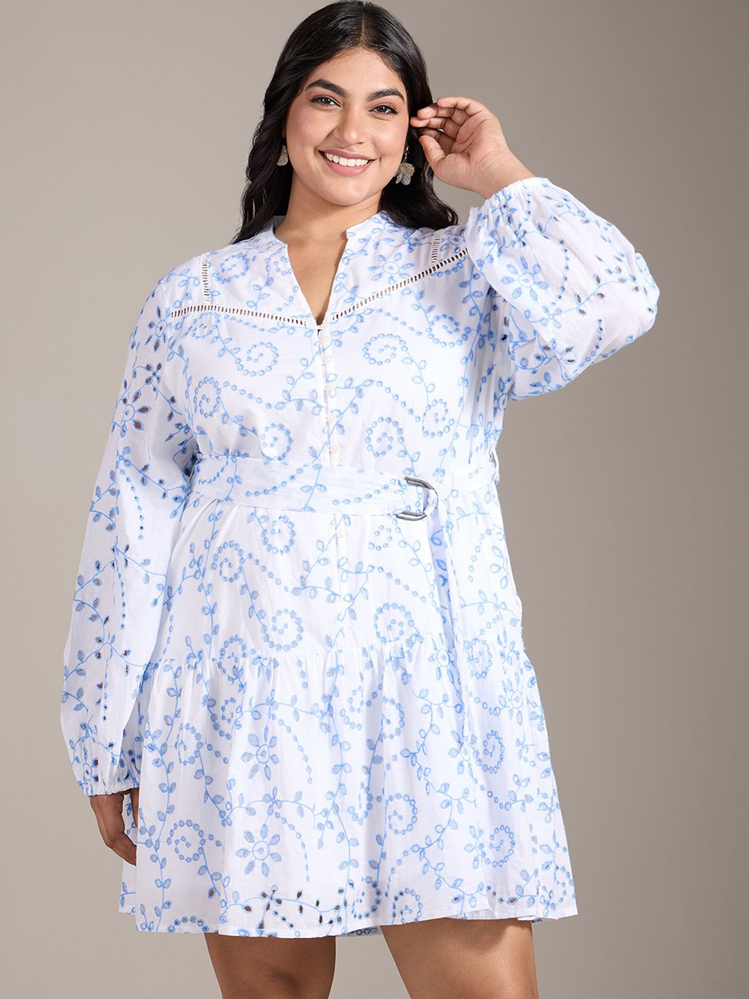 

20Dresses Floral Print Drop-Waist Dress, White