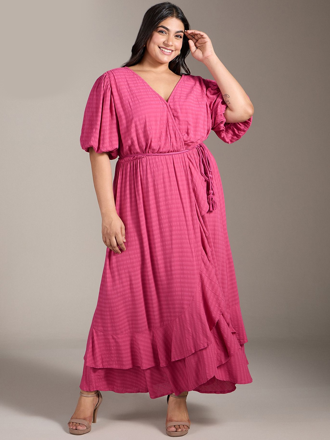 

20Dresses Flared Sleeve Maxi Dress, Pink