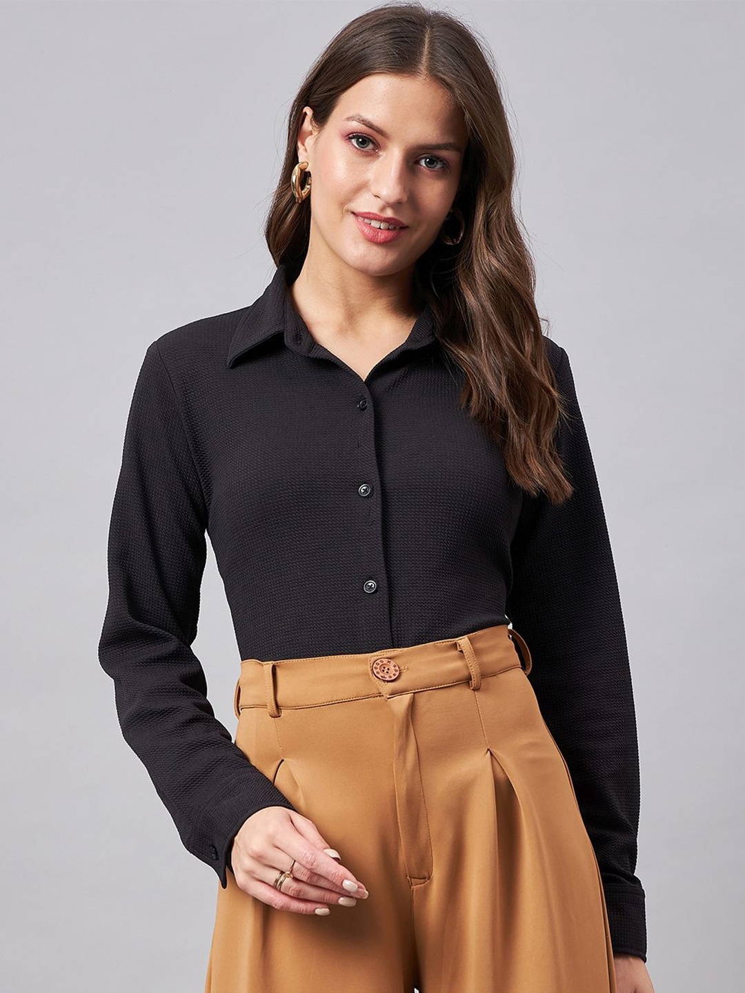 

Style Quotient Women Smart Opaque Formal Shirt, Black