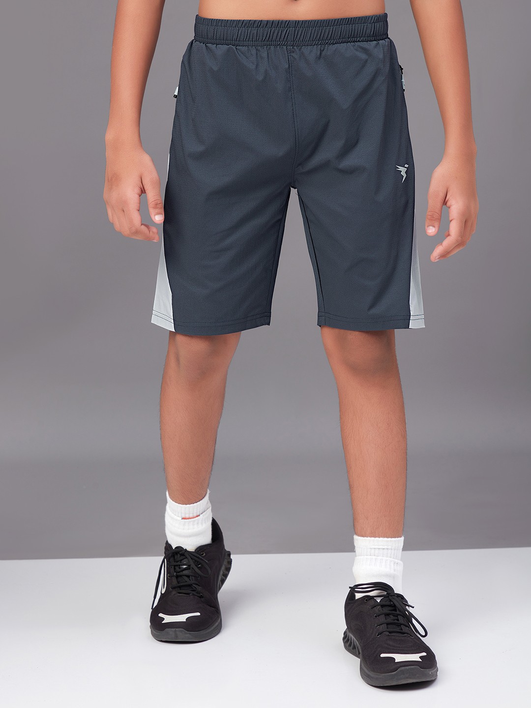 

Technosport Boys Slim Fit Training or Gym Sports Shorts, Grey