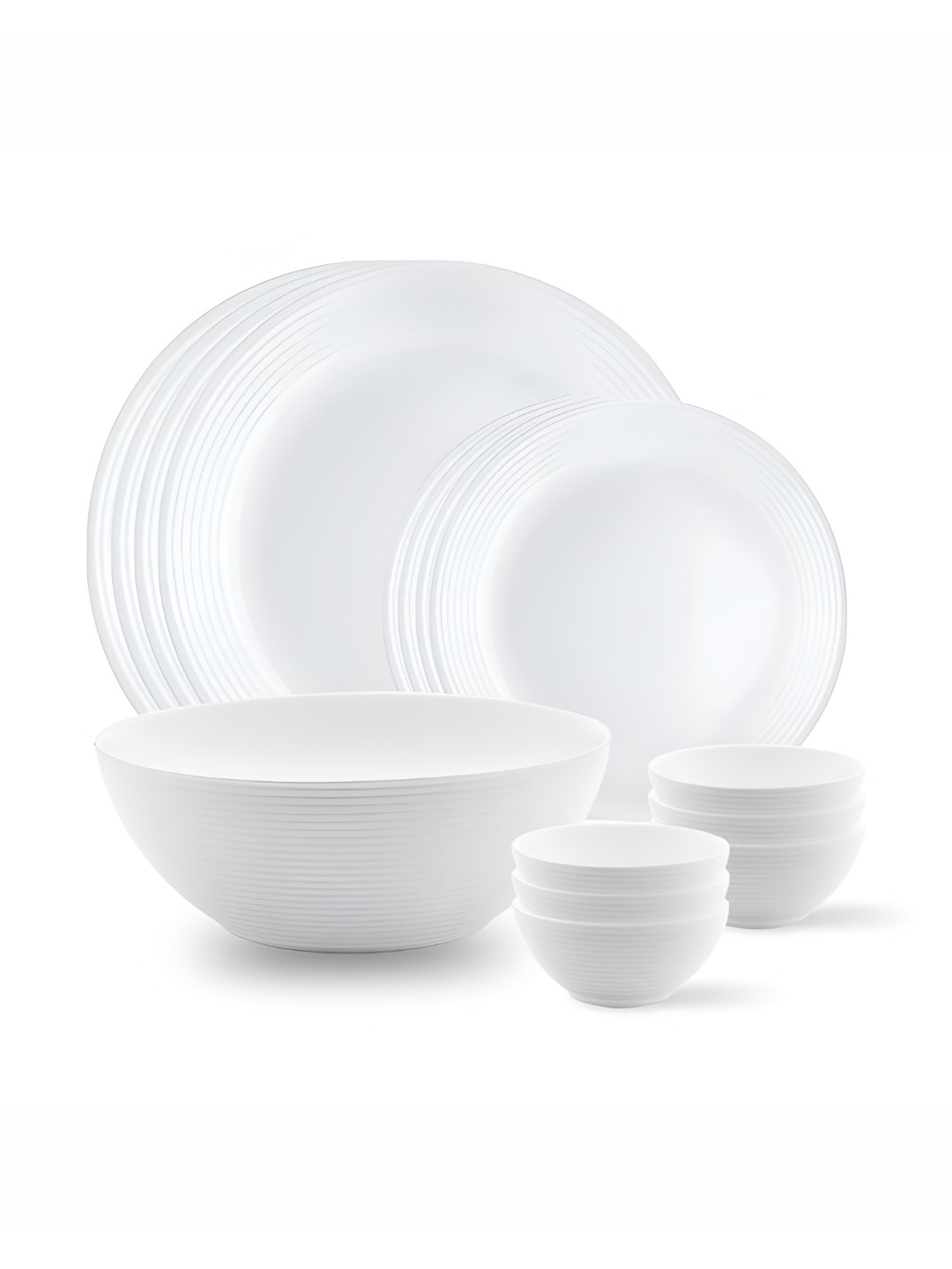 

Larah by BOROSIL 13-Pcs White Opalware Dinner Set