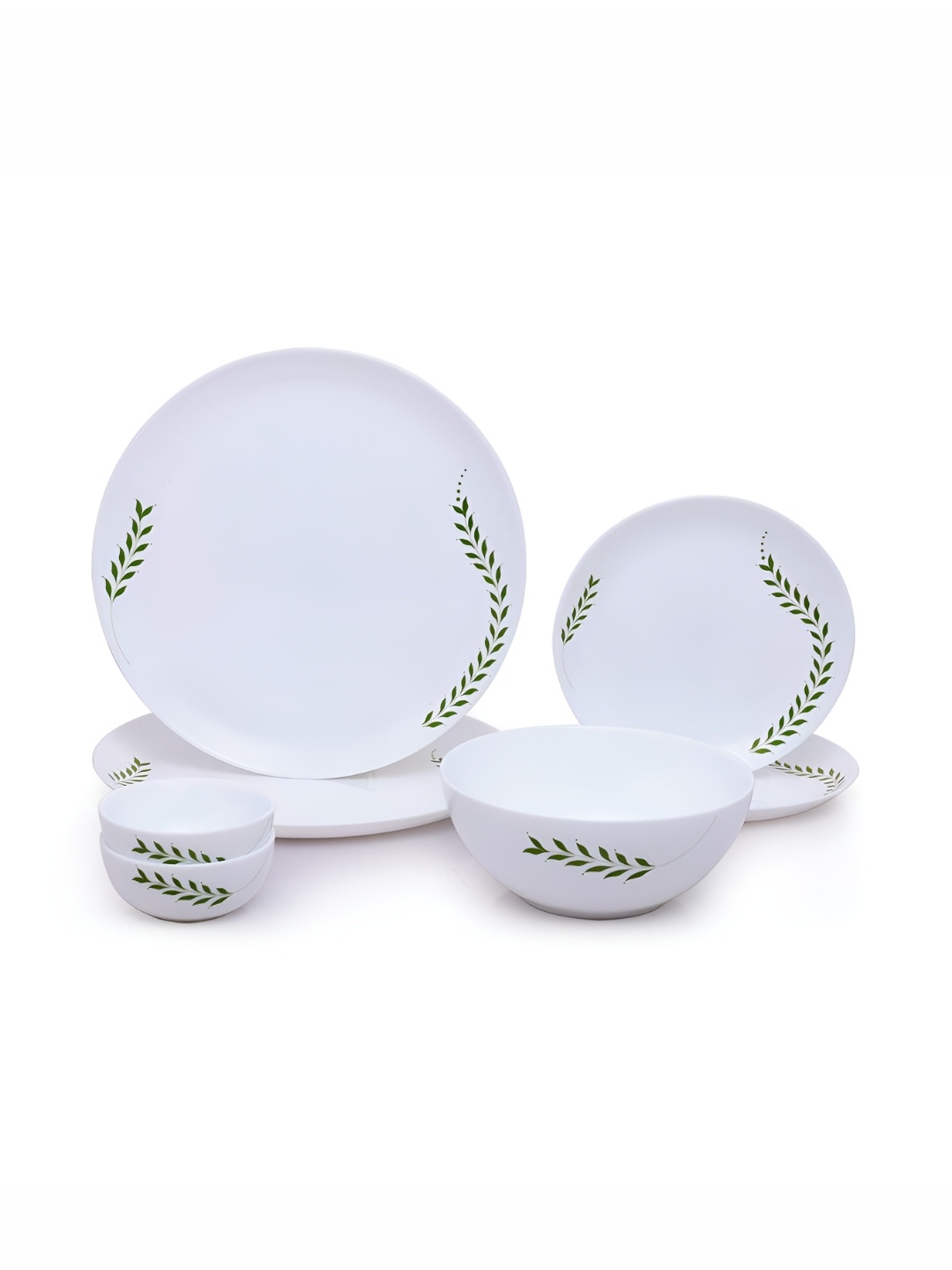 

Larah by BOROSIL Moon 7Pcs White Opalware Crocker Dinner Set