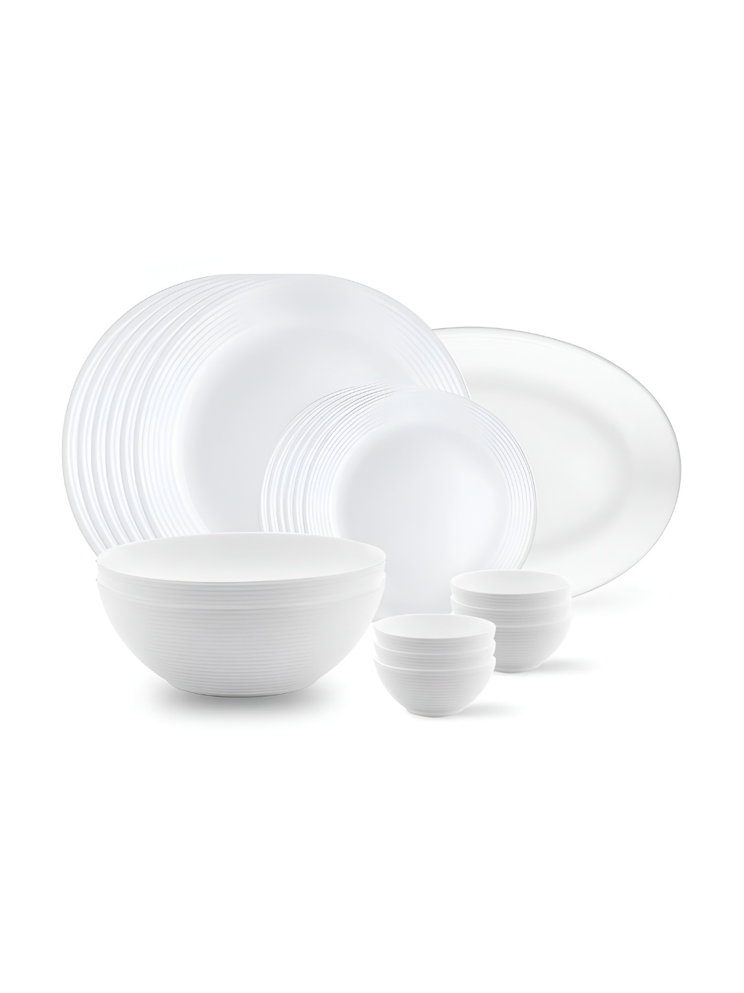 

Larah by BOROSIL Orbit 21Pcs White Opalware Crocker Dinner Set