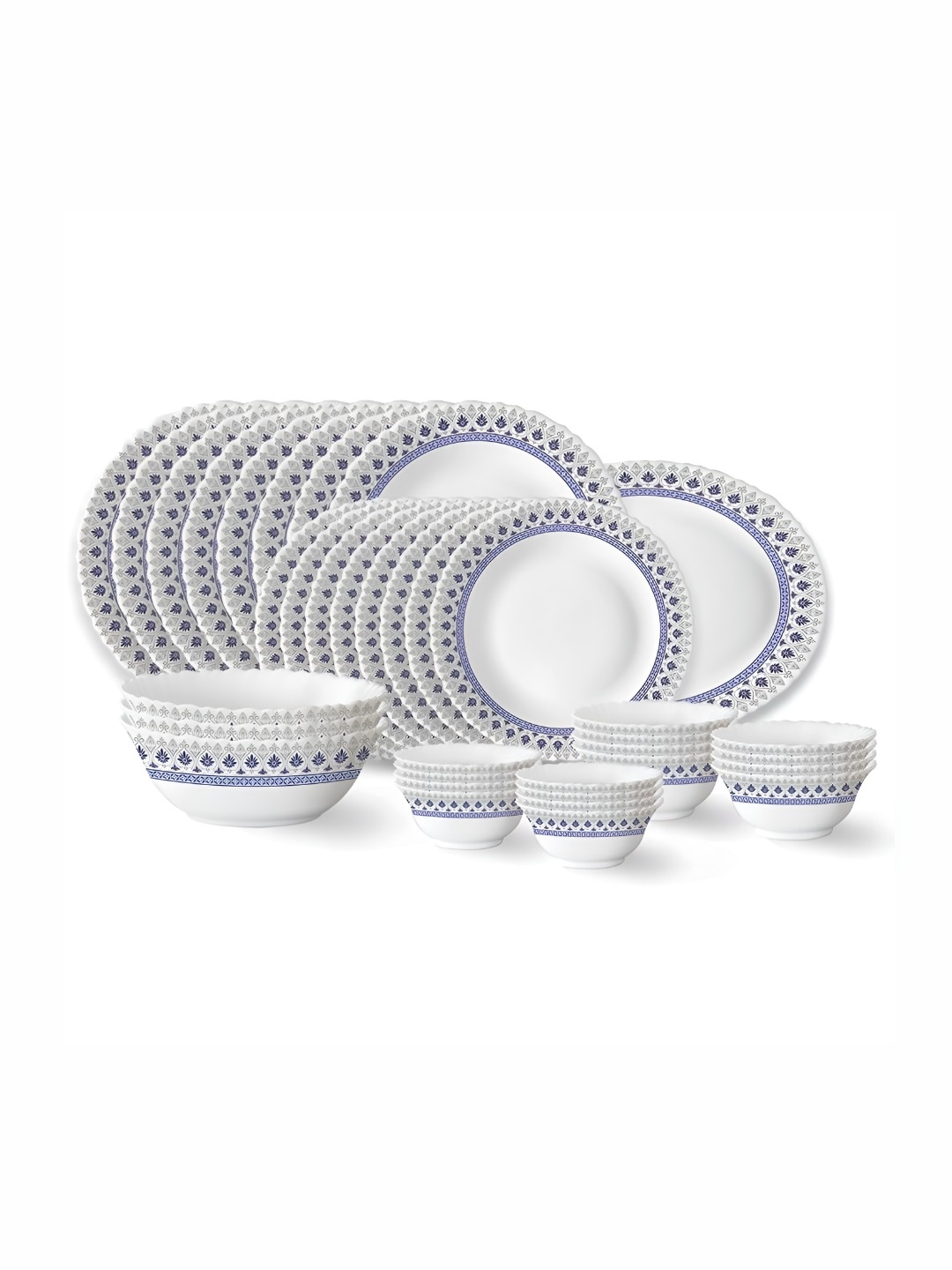 

Larah by BOROSIL Fluted 36Pcs White Opalware Crocker Dinner Set