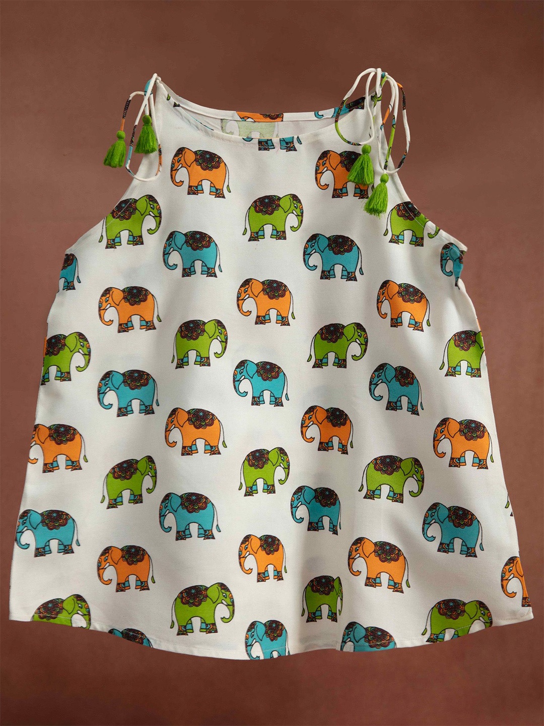 

KASYA Conversational Printed Sleeveless Tie Up Tank Top, White