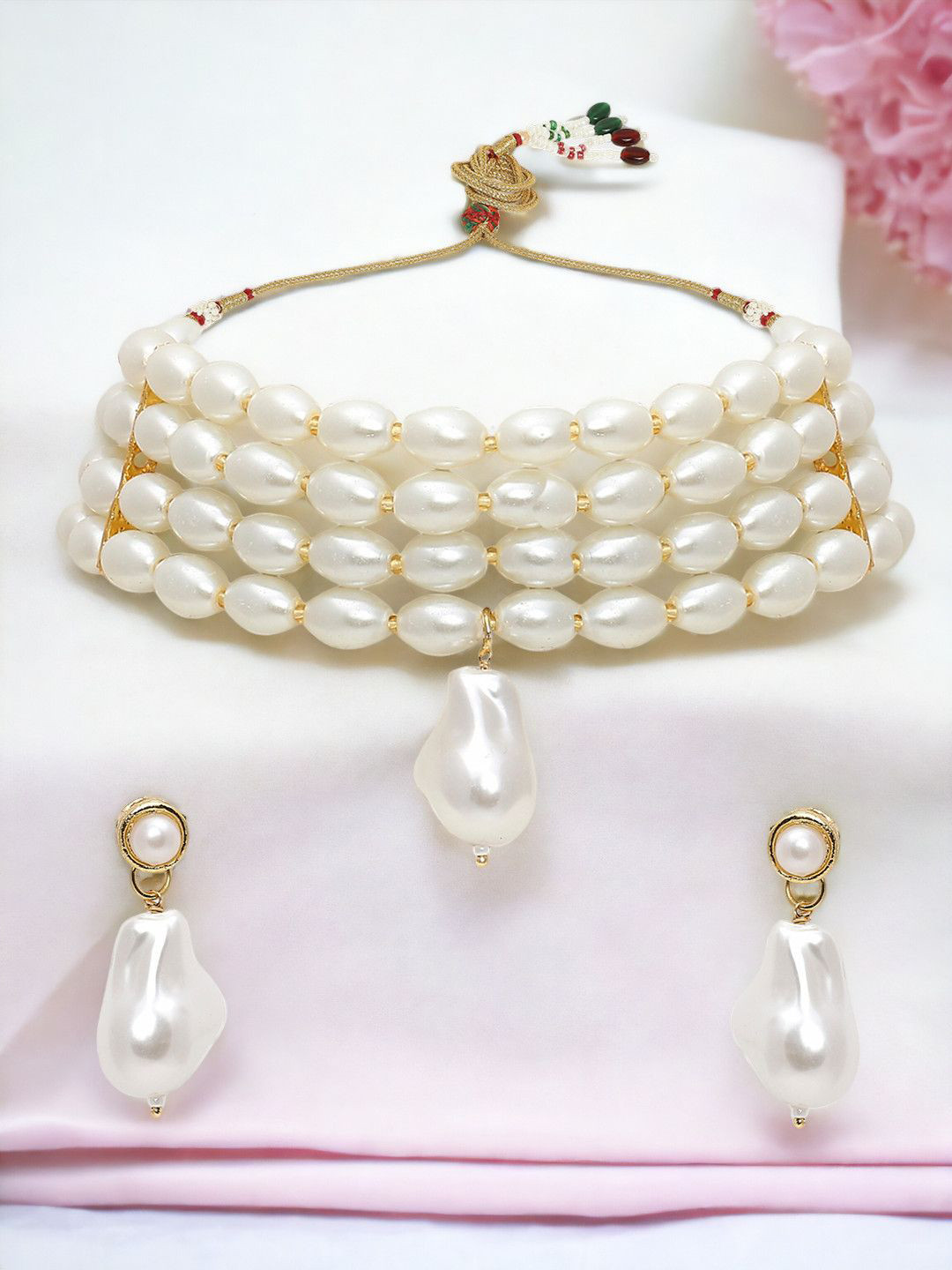 

Anouk Artificial Beaded Jewellery set, Gold