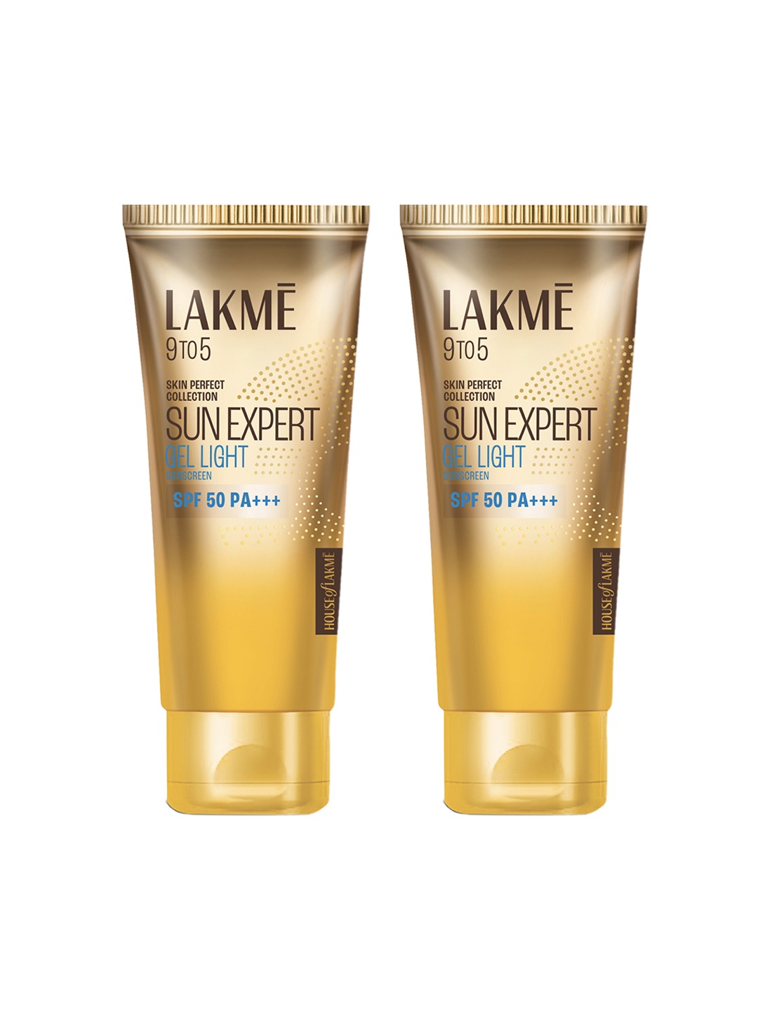 

Lakme 9to5 Set of 2 Sun Expert SPF 50 Sunscreen Ultra Matte Gel Sunscreen 100 g Each, Gold