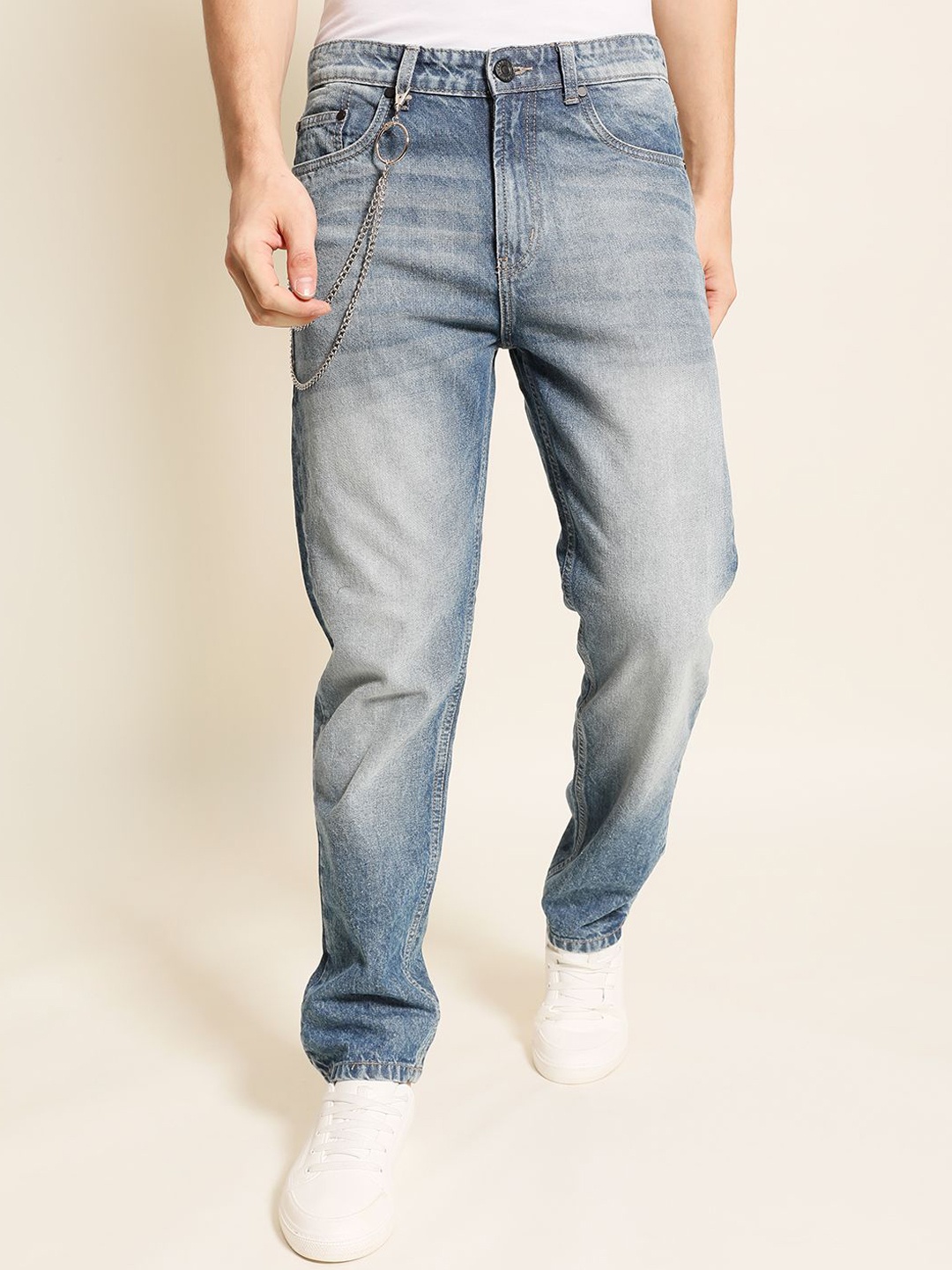 

Bene Kleed Men Heavy Fade Relaxed Fit Jeans, Blue