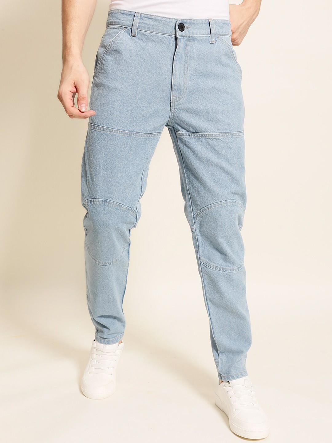 

Bene Kleed Men Knee detailed Mid Rise Tapered Fit Jeans, Blue