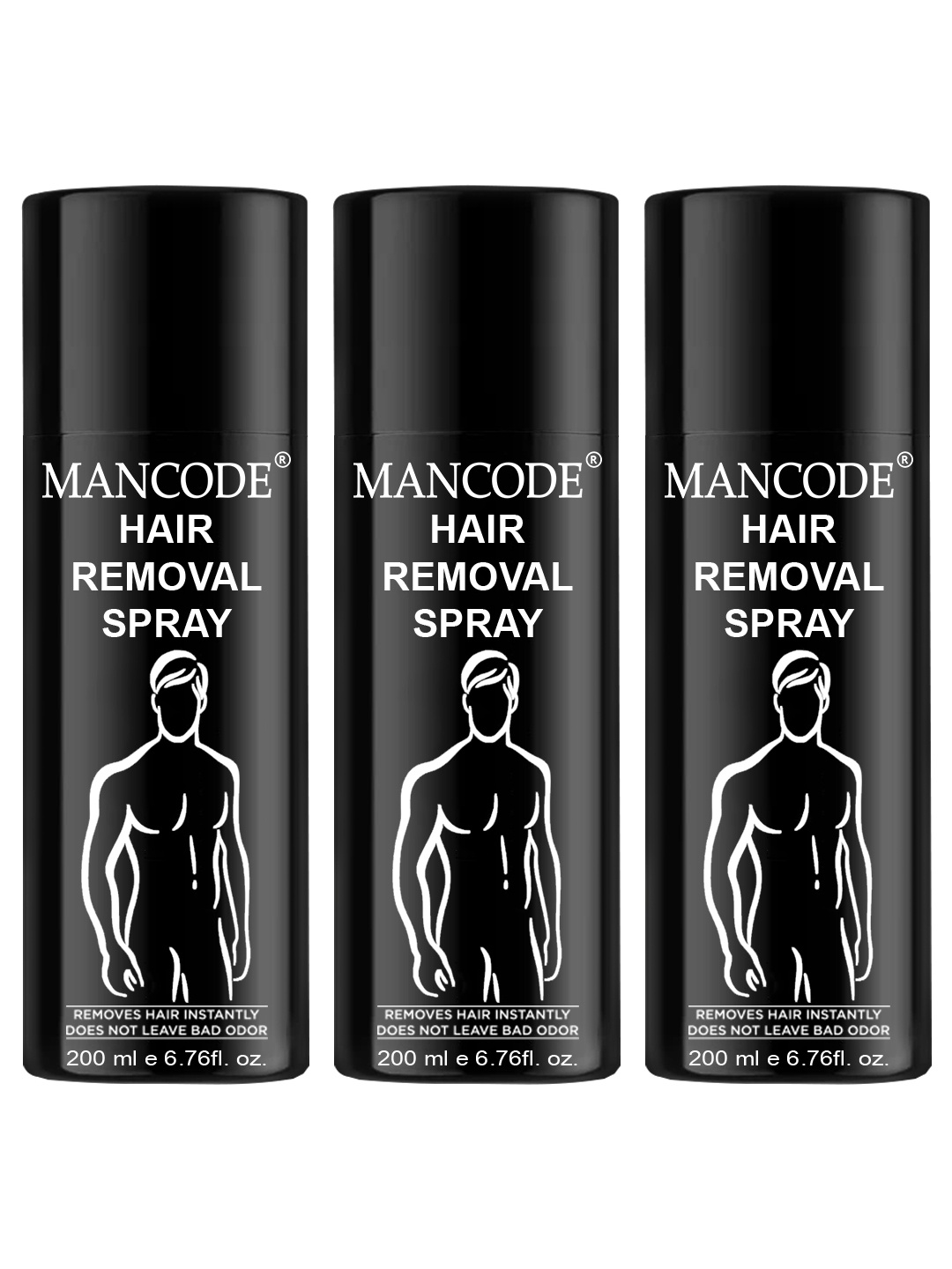 

MANCODE Set Of 3 Hair Removal Spray -200ml Each, Black