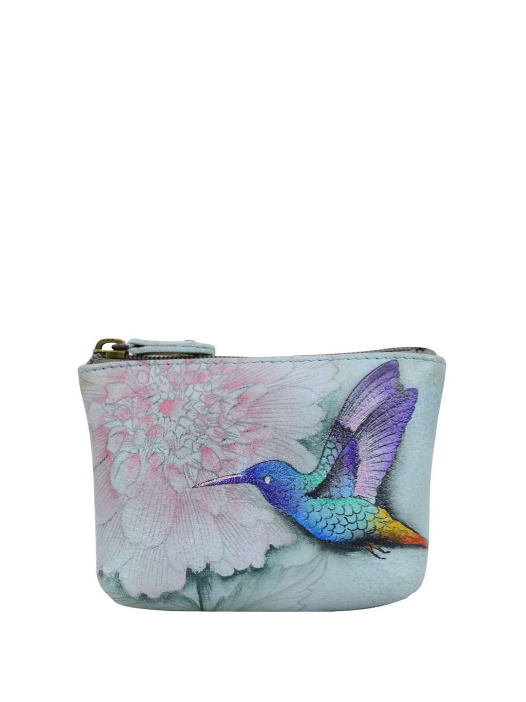 

Anuschka Women Animal Zip Detail Leather Zip Around Wallet, Blue