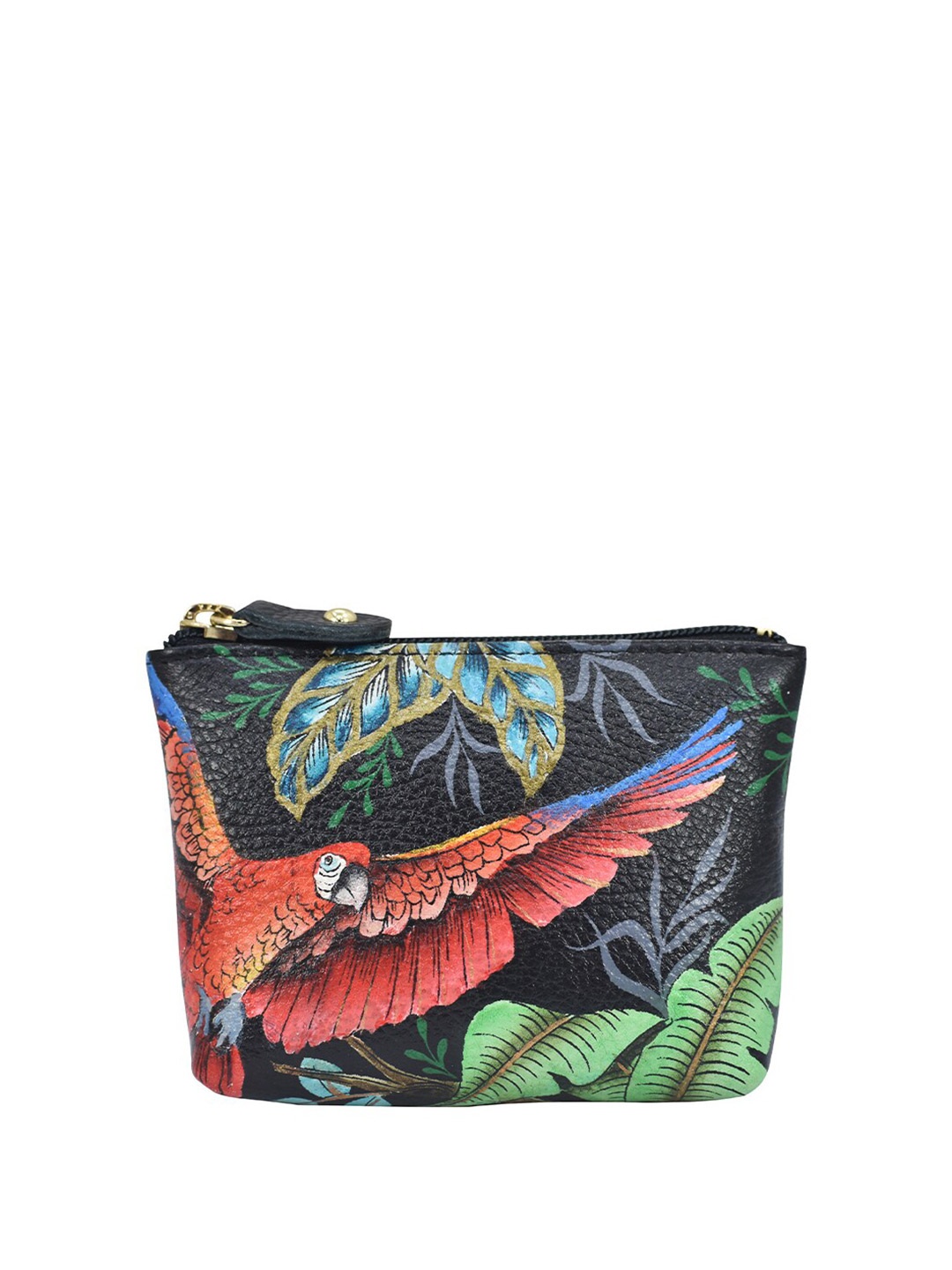 

Anuschka Women Animal Zip Detail Leather Zip Around Wallet, Black
