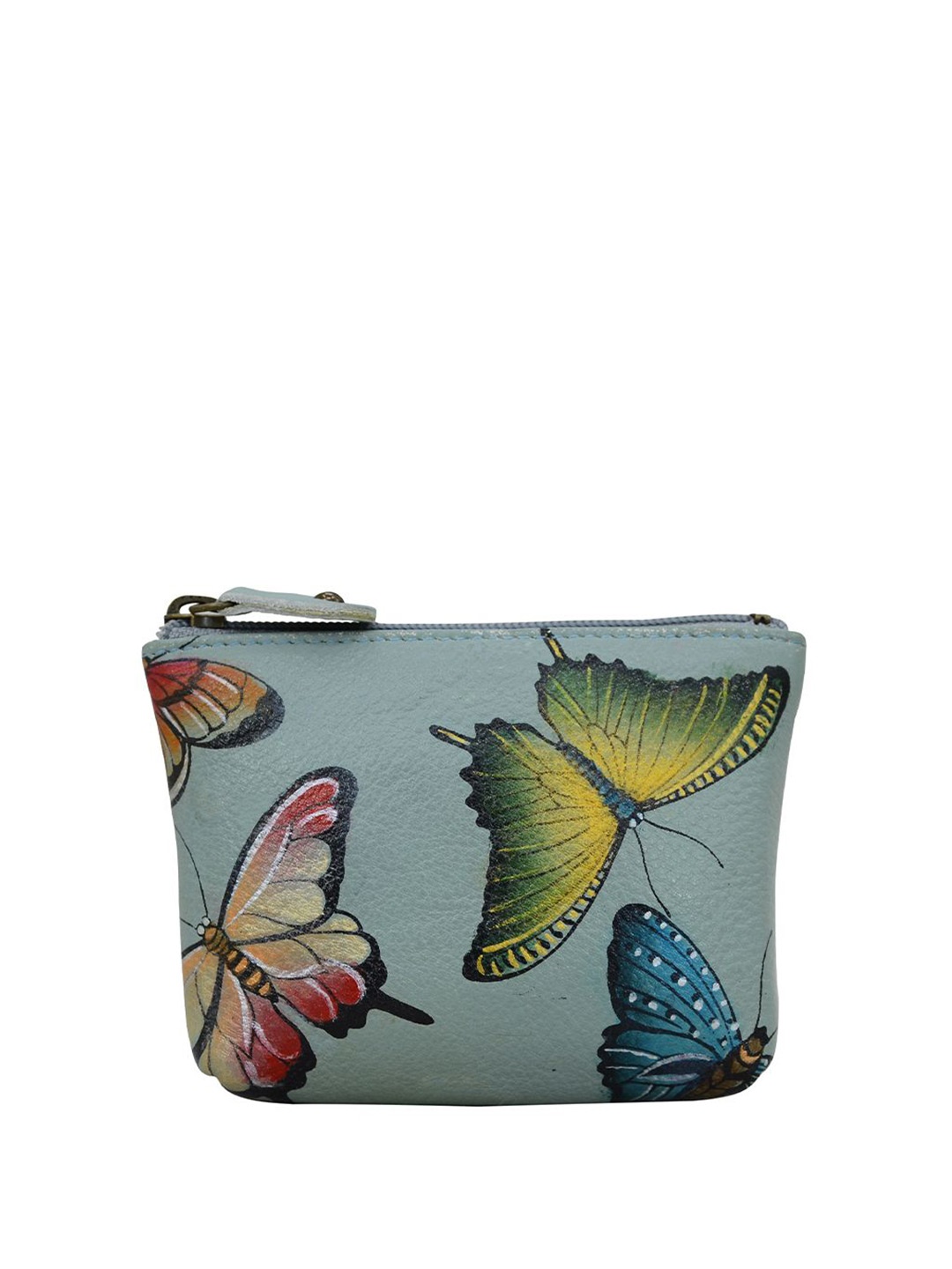 

Anuschka Women Animal Printed Leather Zip Around Wallet, Blue