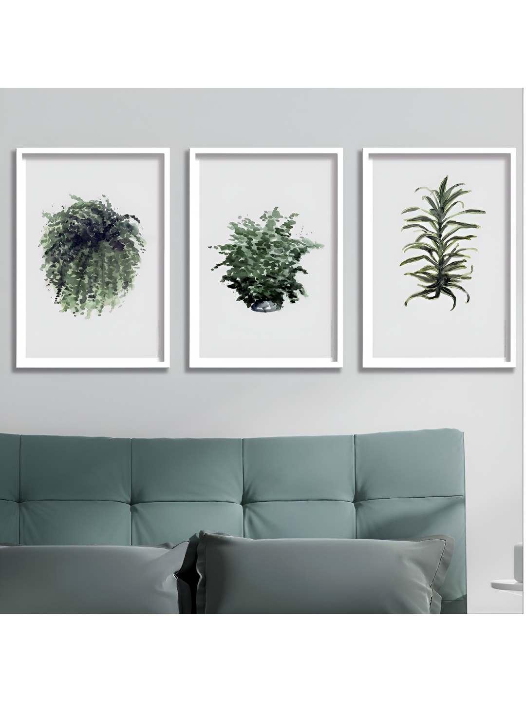 

Aura White & Green 3 Piece Wood Floral and Botanical Wall Paintings