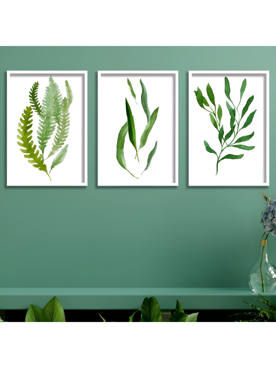 

Aura White & Green 3 Piece Wood Floral and Botanical Wall Paintings