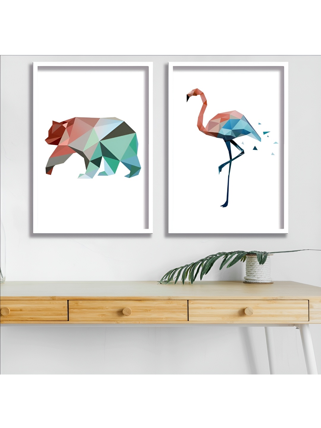 

Aura White & Green 2 Piece Wood Birds and Animals Wall Paintings