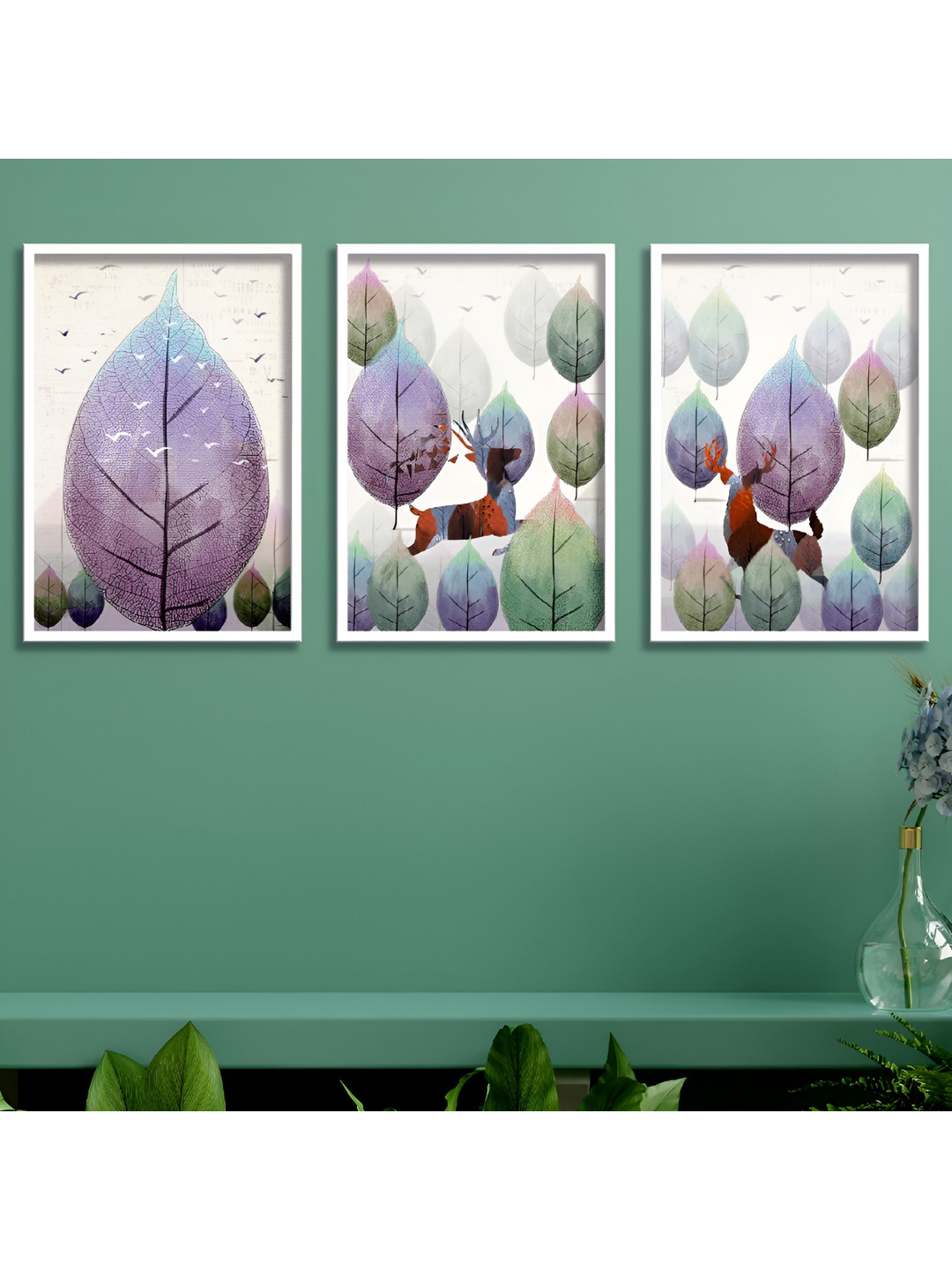 

Aura White & Purple 3 Piece Wood Floral and Botanical Wall Paintings