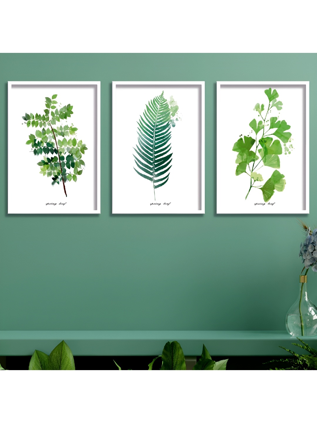 

Aura White & Green 3 Piece Wood Floral and Botanical Wall Paintings