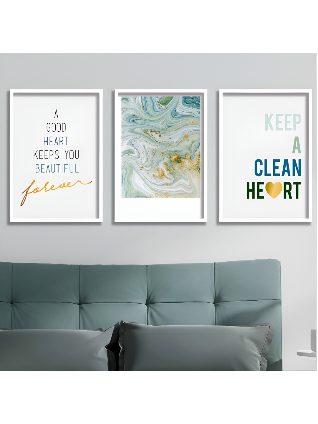 

Aura Unisex 3 Piece Wood Other Wall Paintings, White