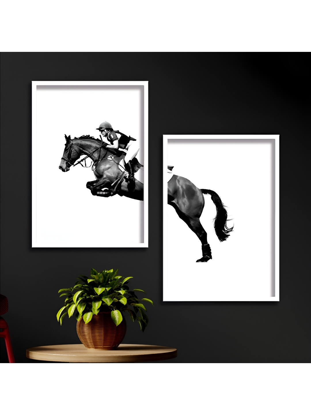 

Aura White & Black 2 Piece Wood Floral and Botanical Wall Paintings