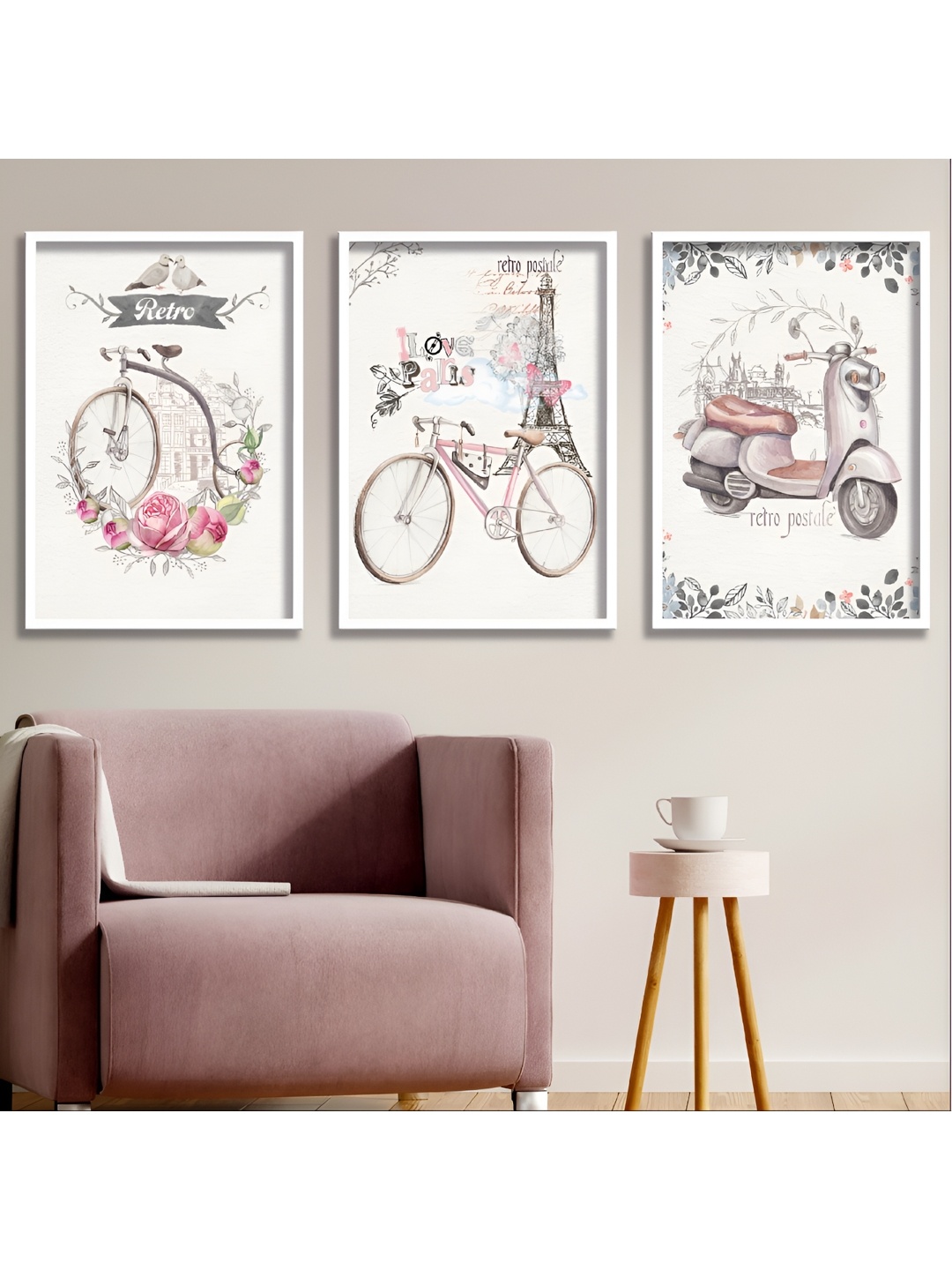 

Aura White & Pink 3 Piece Wood Other Wall Paintings