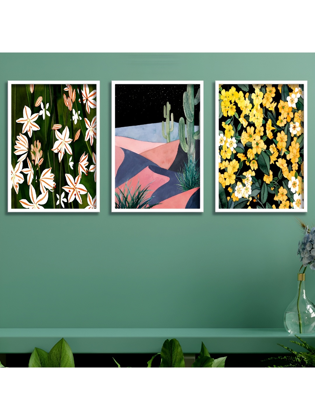 

Aura Yellow & Pink 3 Piece Wood Floral and Botanical Wall Paintings