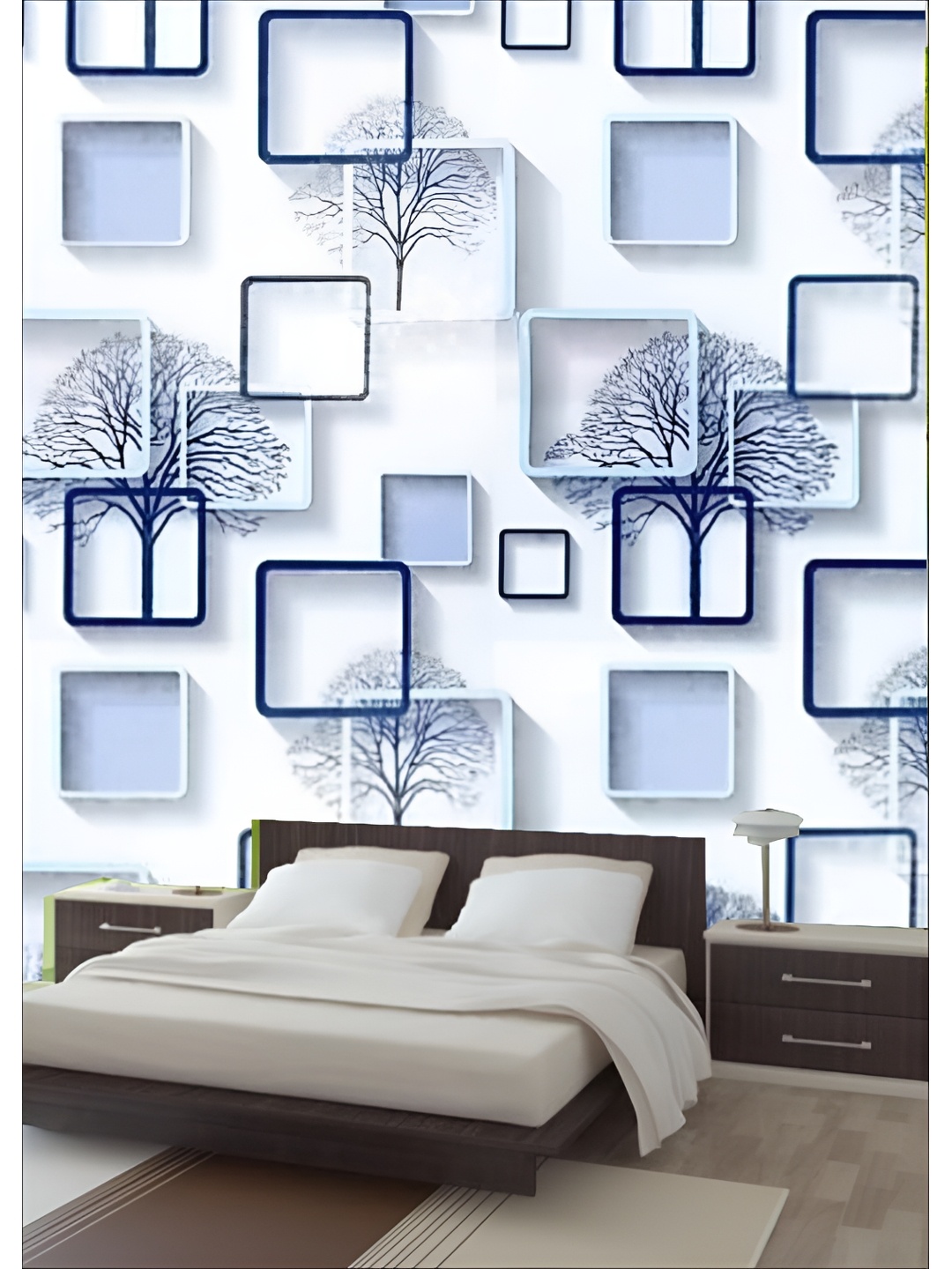 

Aura Blue & White Printed Self-Adhesive Wall Sicker