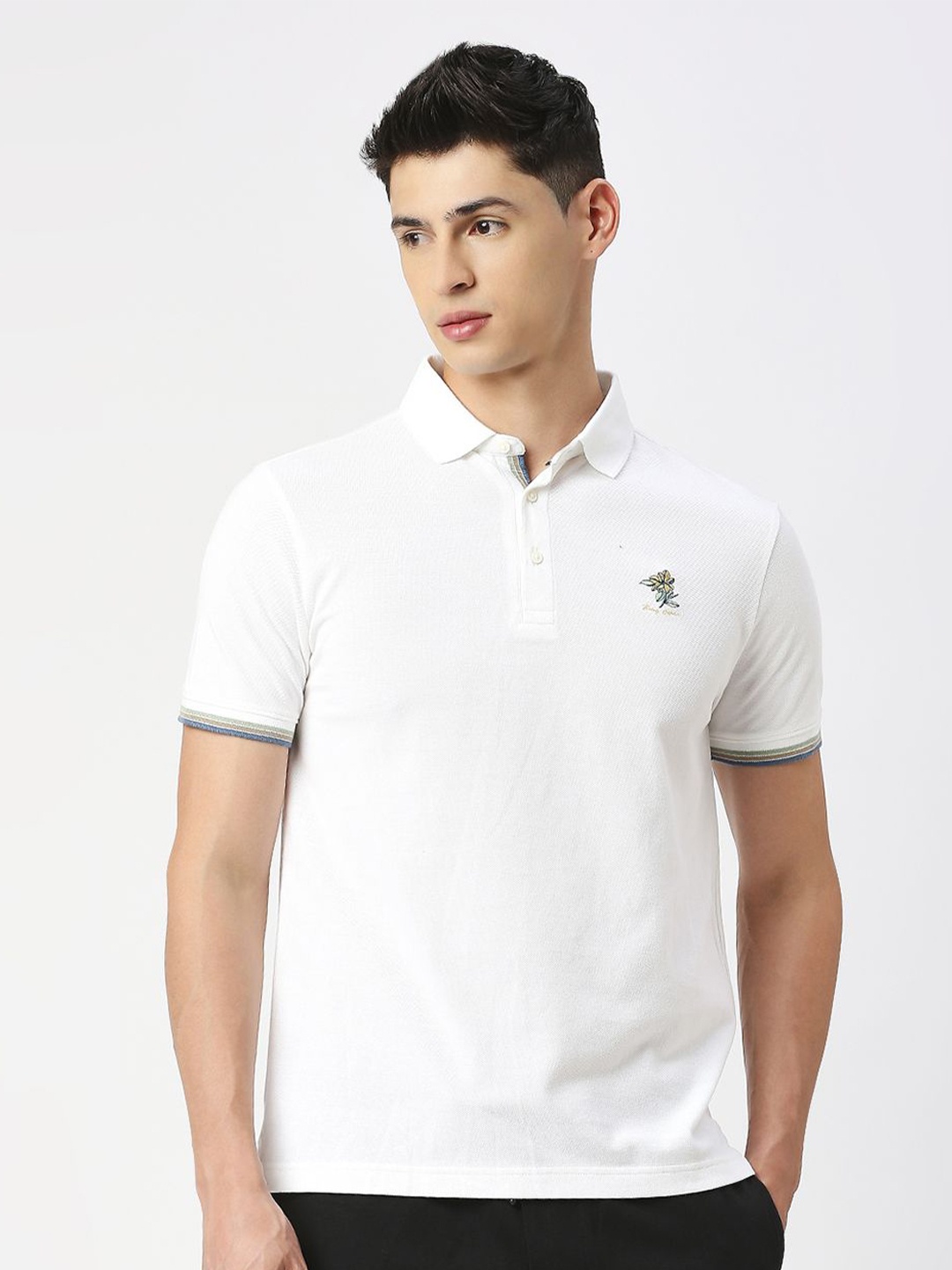 

Being Human Men Polo Collar Solid T-shirt, White