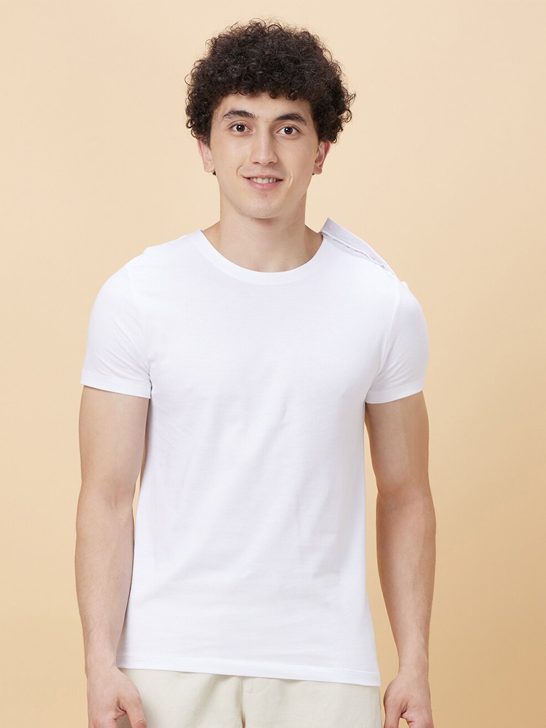 

Being Human Men Round Neck Solid T-shirt, White