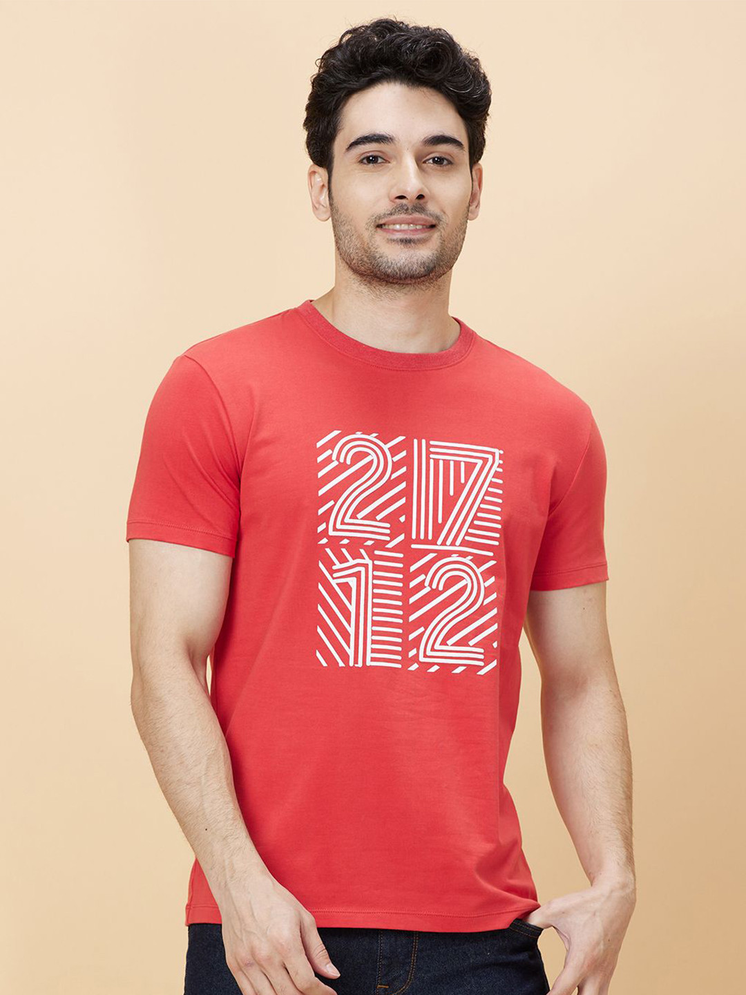 

Being Human Men Printed Round Neck T-shirt, Orange