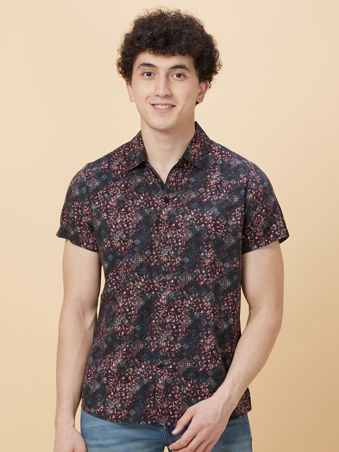 

Being Human Men Slim Fit Floral Printed Casual Shirt, Maroon