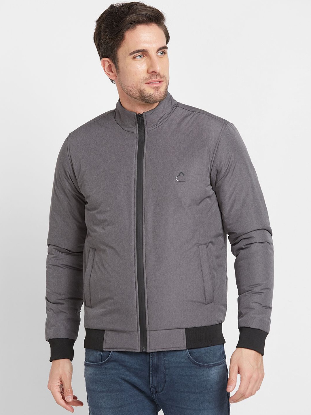 

Being Human Men Colourblocked Puffer Jacket, Grey