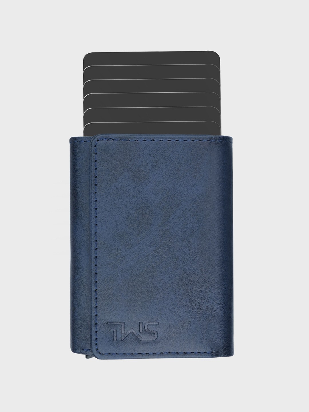 

The Wallet Store Men Leather Card Holder, Blue