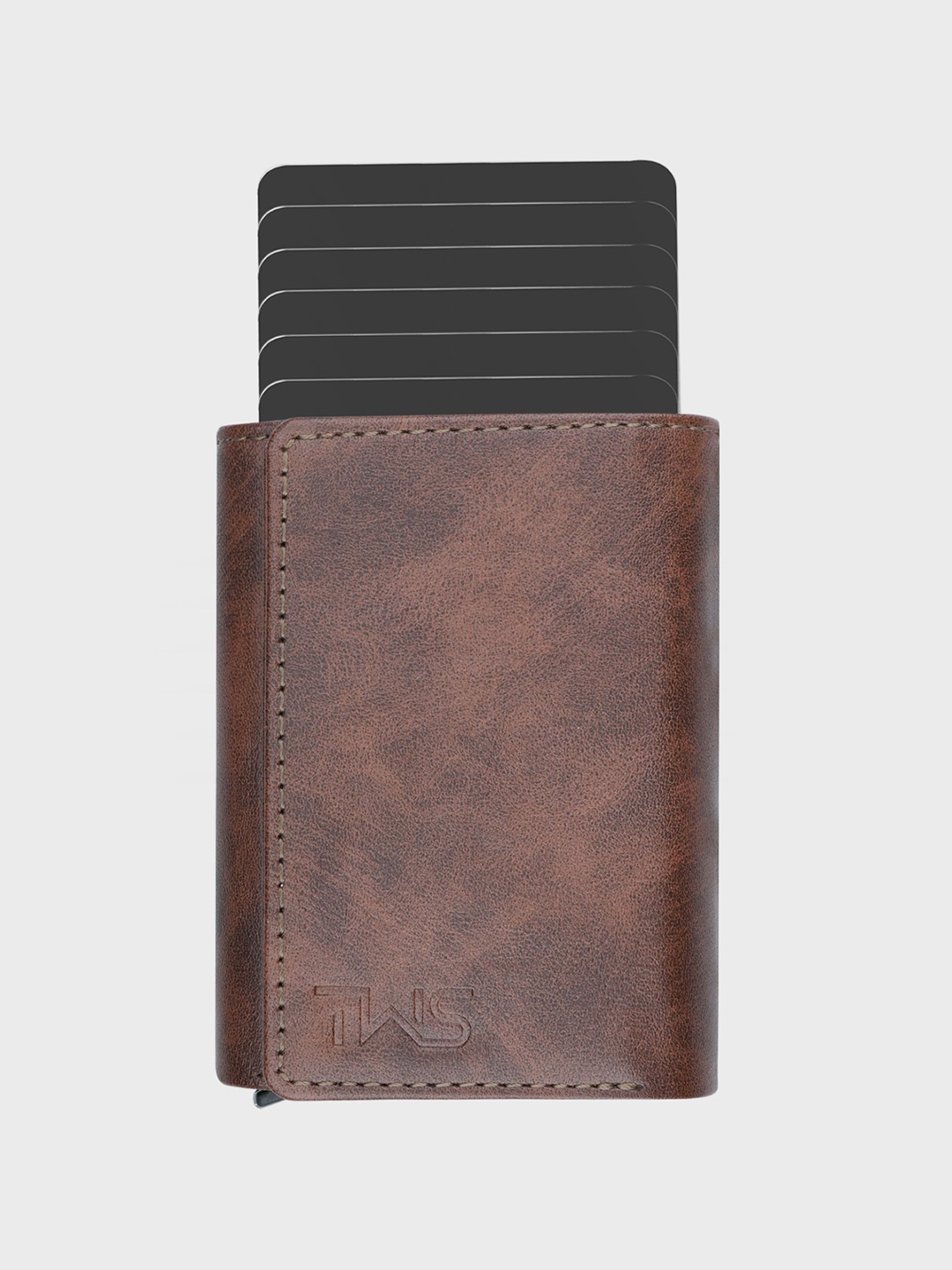 

The Wallet Store Men Leather Three Fold Wallet, Brown