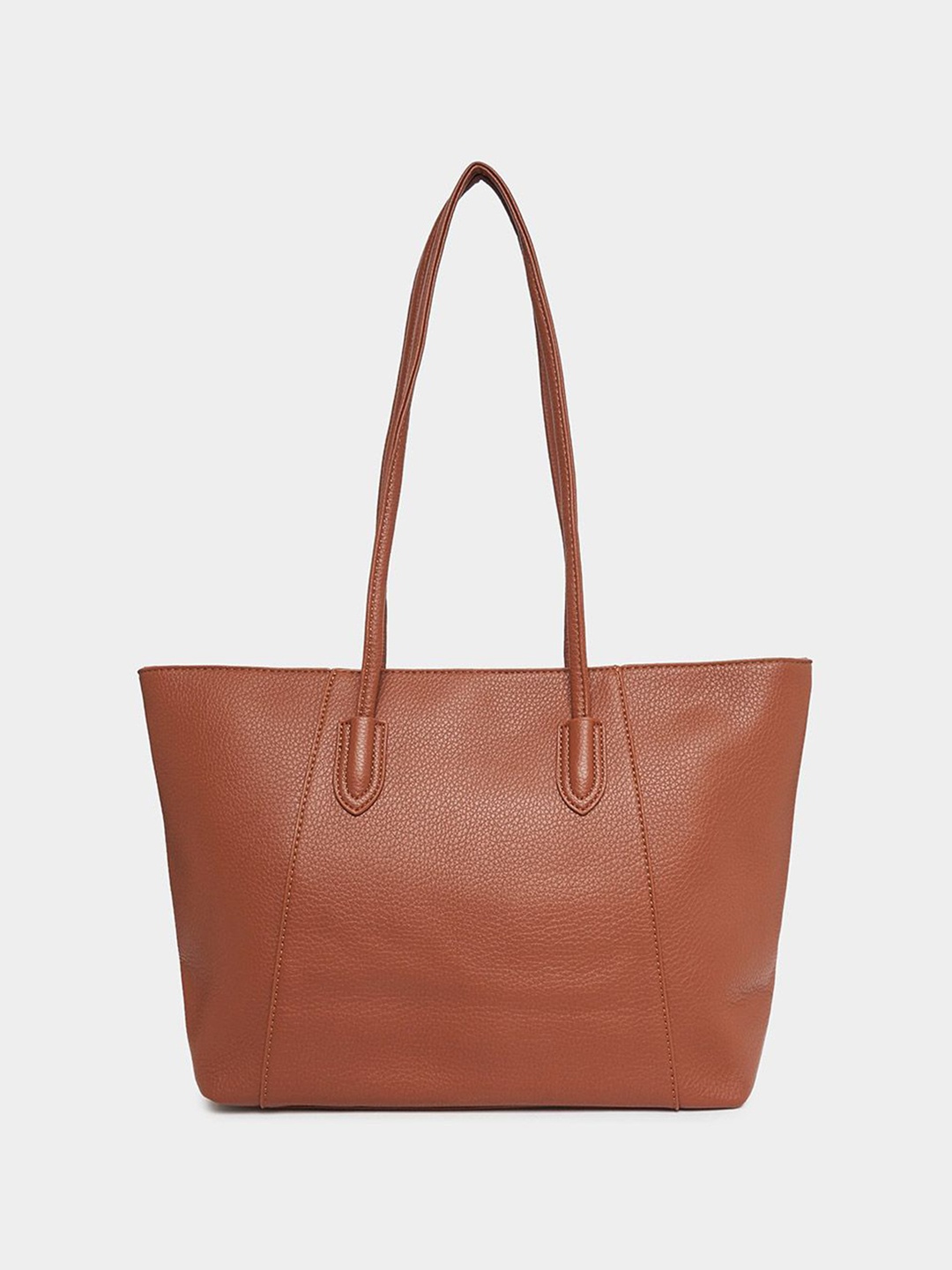 

Styli Brown Textured Structured Shoulder Bag