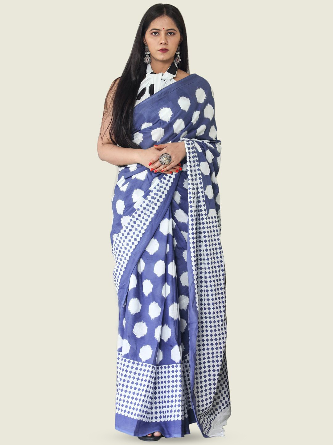 

KALINI Pure Cotton Saree, Purple