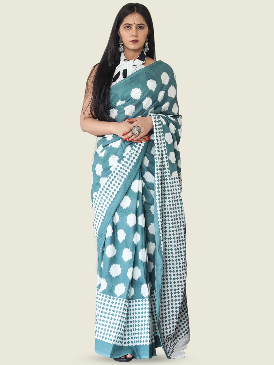 

KALINI Pure Cotton Saree, Blue