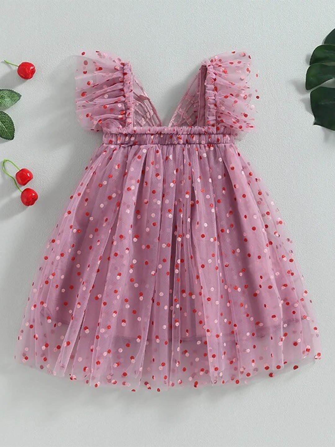 

TrendyKid Polka Dots Print A-Line Dress, Pink