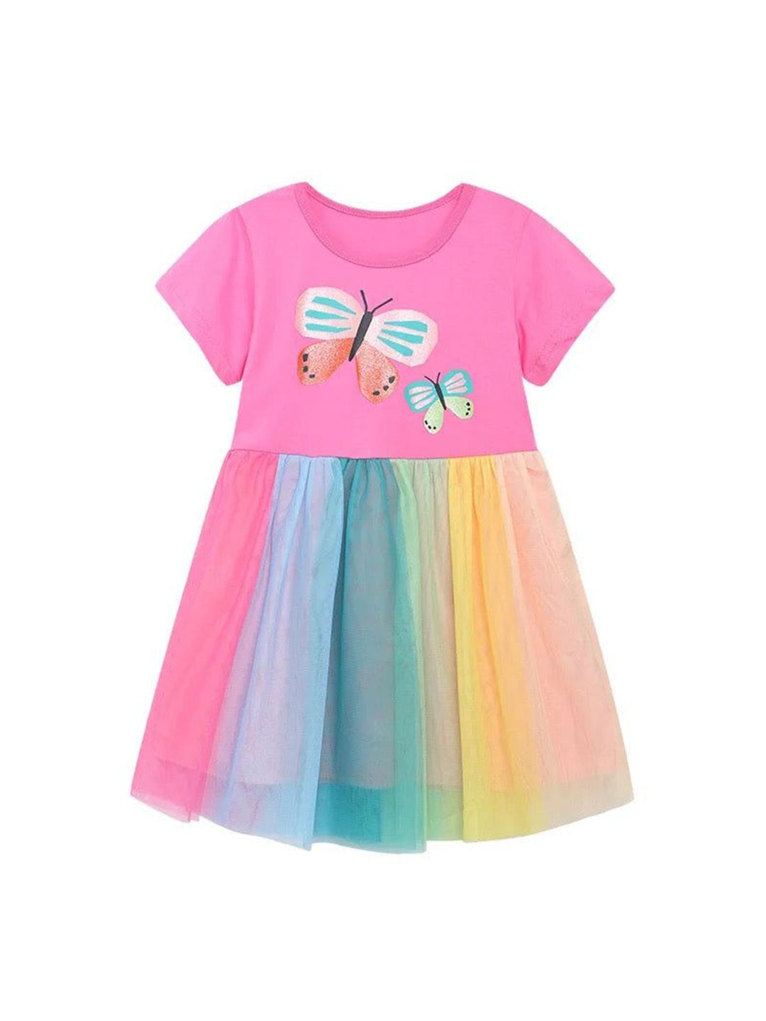

TrendyKid Printed Fit & Flare Dress, Pink