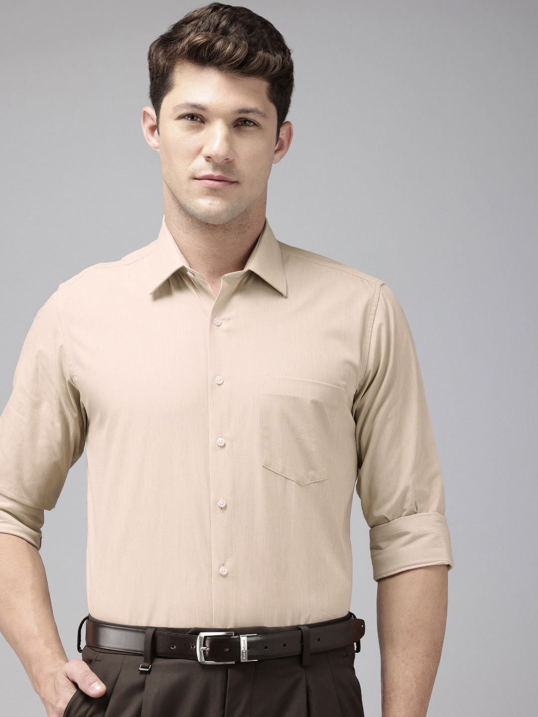 

Van Heusen Pure Cotton Slim Fit Formal Shirt, Beige